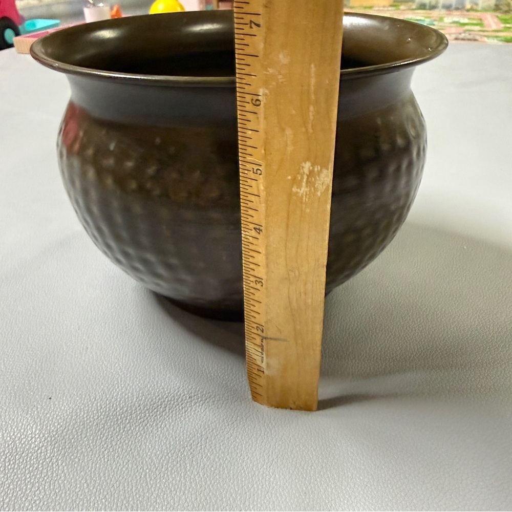 Smith and Hawken Hammered Brass Planter Bowl - Picture 8 of 8